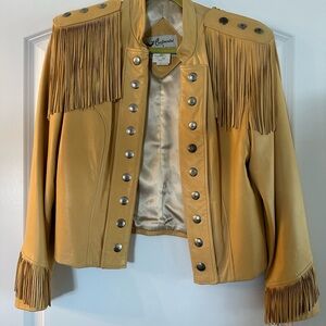 Vintage Continental Leather Fringe Jacket
